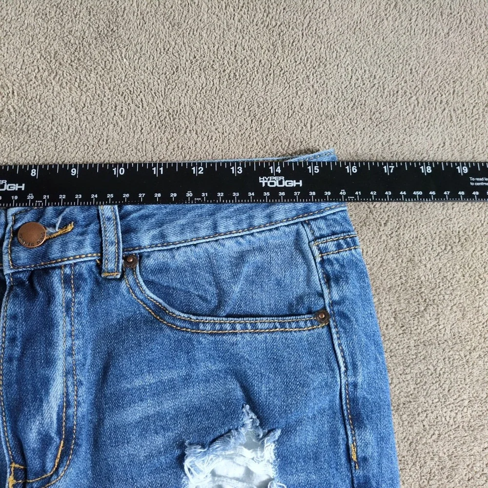HAMMER JEANS Women Distressed Ripped Blue Denim Straight Leg Jeans Size‎ 9